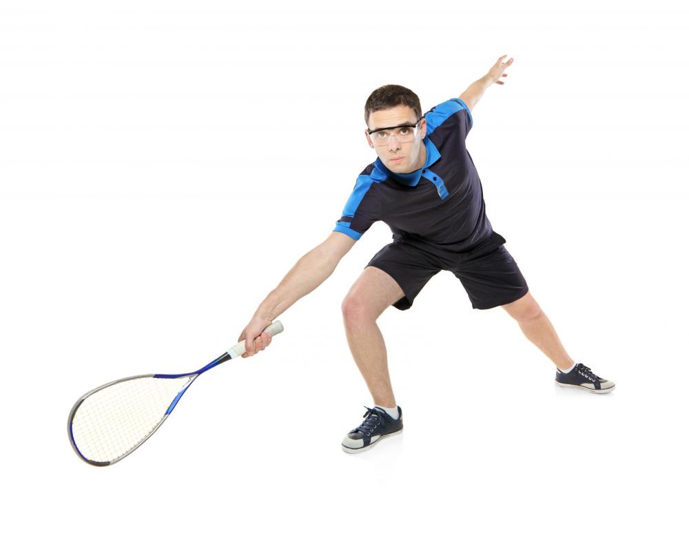 man playing racquetball